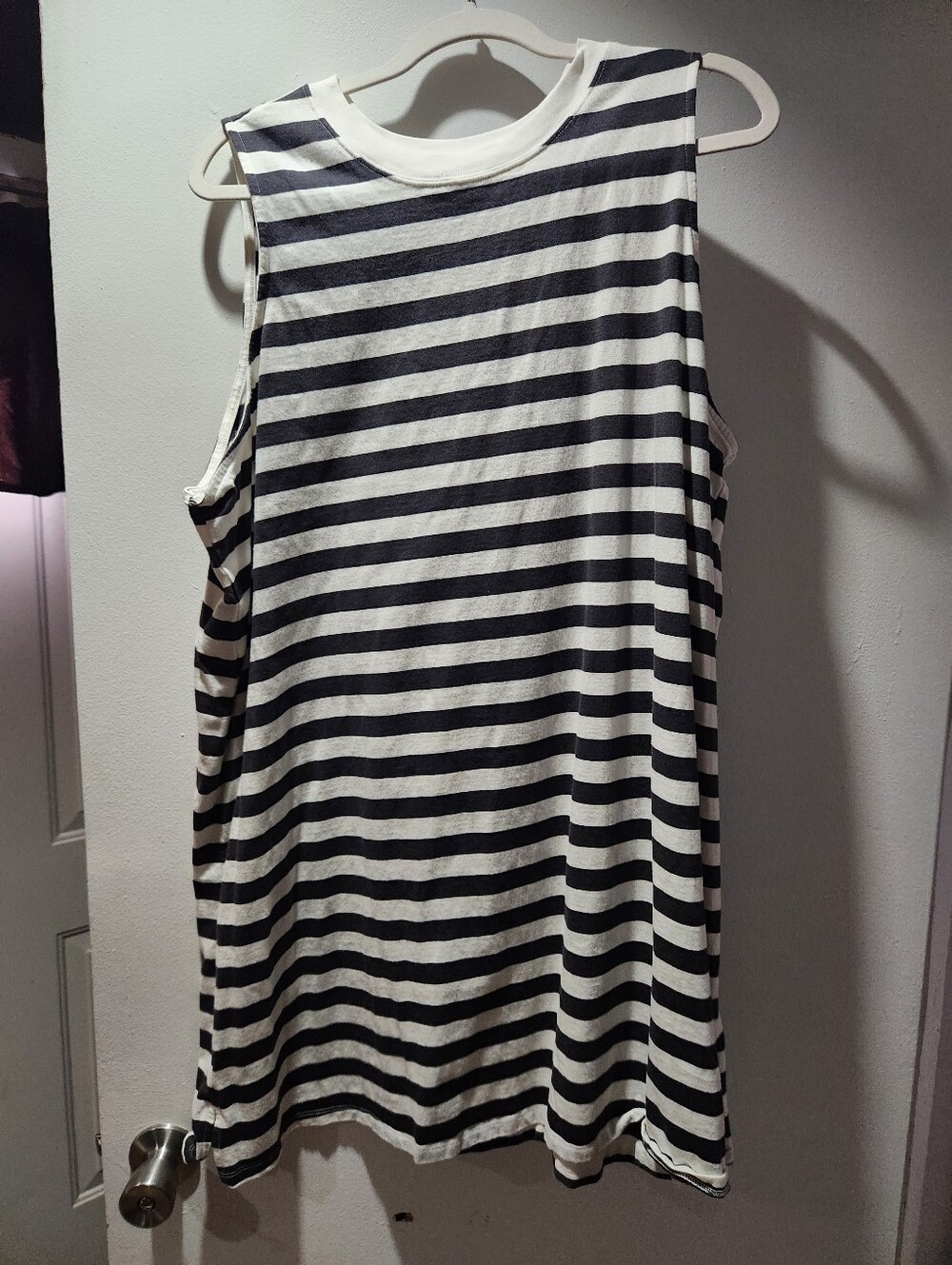 Black and White Striped Sleeveless Dress